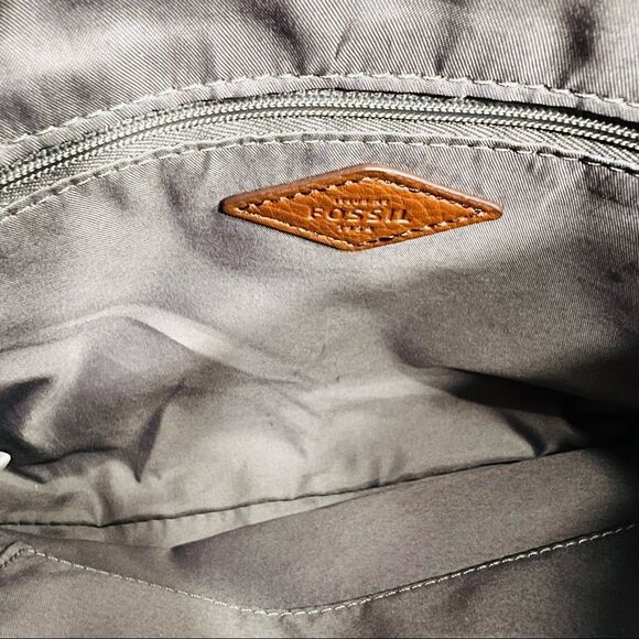 Fossil Bright Orange Crossbody Purse Copper Looking Hardware - Picture 7 of 9